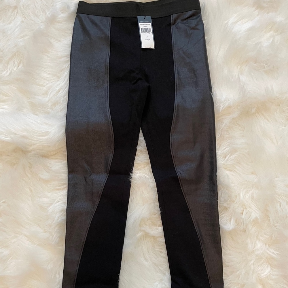 BCBG “Shelby” leather leggings